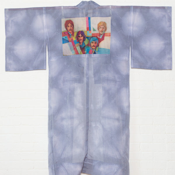"The Beatles" Reimagined Vintage Kimono - Kimono Zulu Artist Collaboration with David Adickes x Tina Zulu